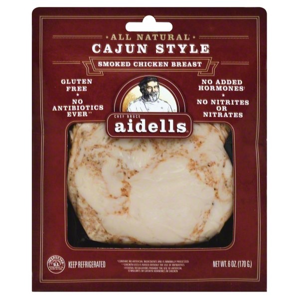 slide 1 of 1, Aidells Sliced Smoked Chicken Breast - Cajun Style, 6 oz