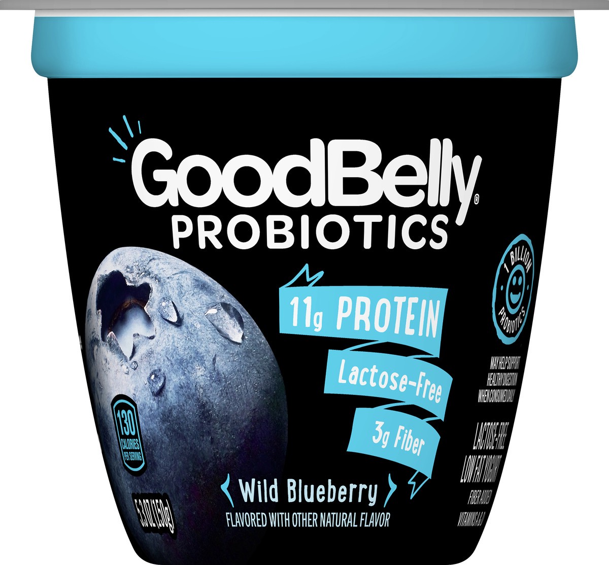 slide 5 of 8, GoodBelly Probiotics Lactose Free Low Fat Wild Blueberry Yogurt 5.3 oz, 5.3 oz