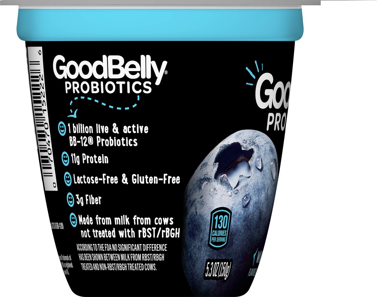 slide 6 of 8, GoodBelly Probiotics Lactose Free Low Fat Wild Blueberry Yogurt 5.3 oz, 5.3 oz