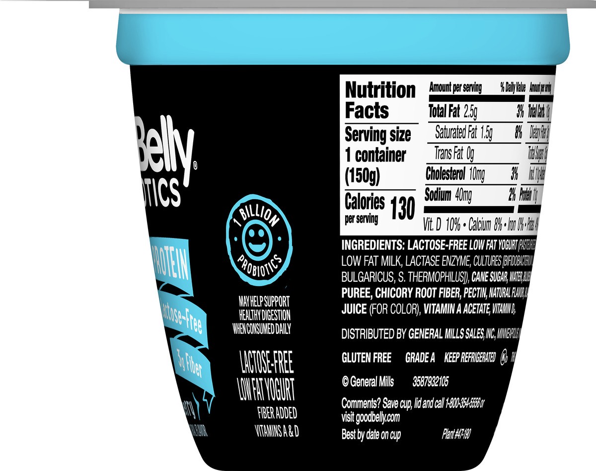slide 7 of 8, GoodBelly Probiotics Lactose Free Low Fat Wild Blueberry Yogurt 5.3 oz, 5.3 oz