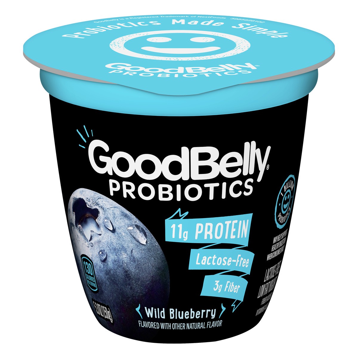 slide 1 of 8, GoodBelly Probiotics Lactose Free Low Fat Wild Blueberry Yogurt 5.3 oz, 5.3 oz
