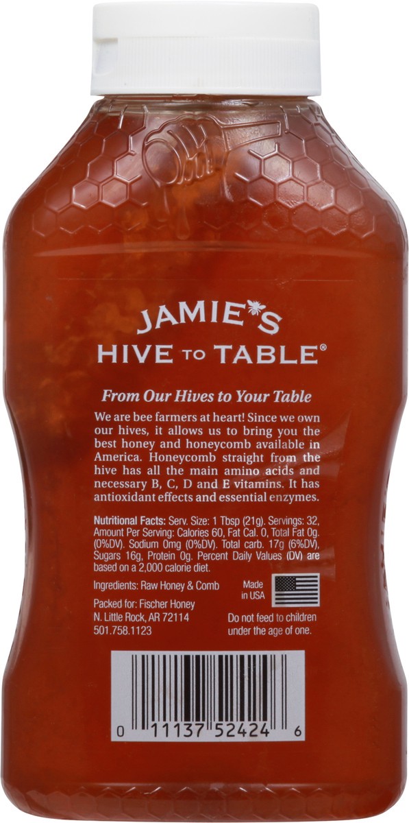 slide 8 of 9, Jamie's Hive to Table 100% Pure Raw Honey & Comb 24 oz, 24 oz