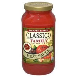 Classico Family Favorites Meat Smooth & Rich Pasta Sauce, 24 oz Jar
