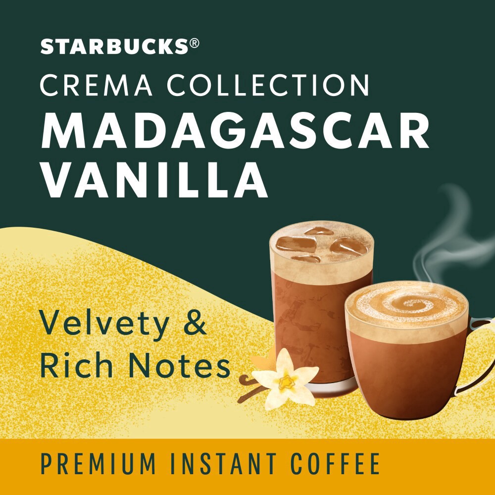 slide 2 of 6, Starbucks Crema Collection Premium Instant Madagascar Vanilla Flavored Coffee 100% Arabica, 7.12 oz