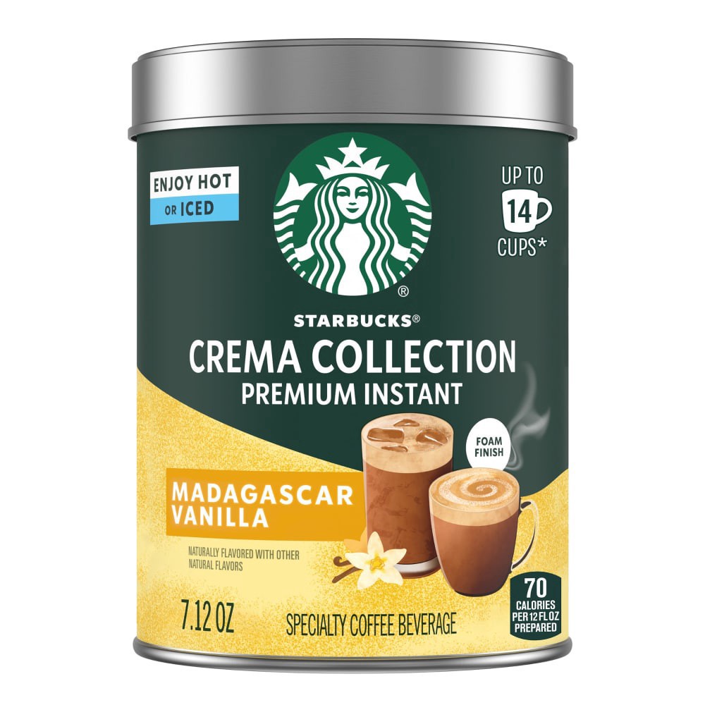 slide 1 of 6, Starbucks Crema Collection Premium Instant Madagascar Vanilla Flavored Coffee 100% Arabica, 7.12 oz
