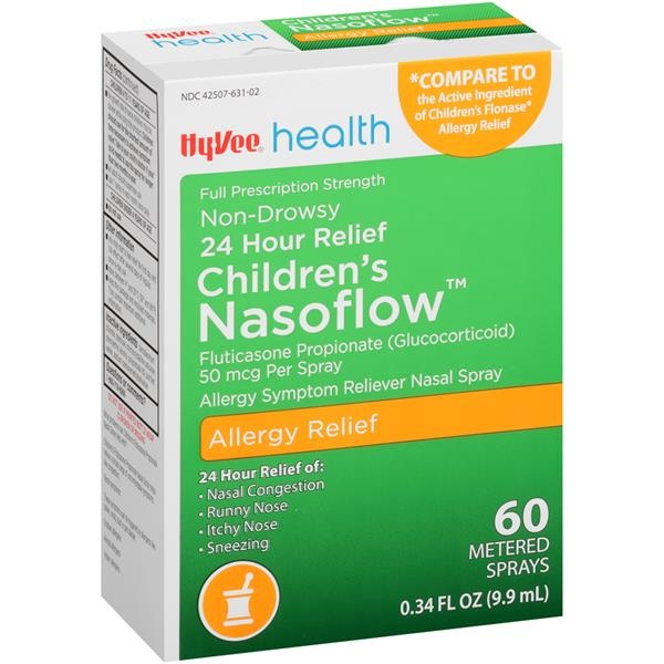 slide 1 of 1, Hy-Vee Health Children's Nasoflow Non-Drowsy 24 Hour Relief Allergy Relief Spray 60 Metered Sprays, 0.34 fl oz