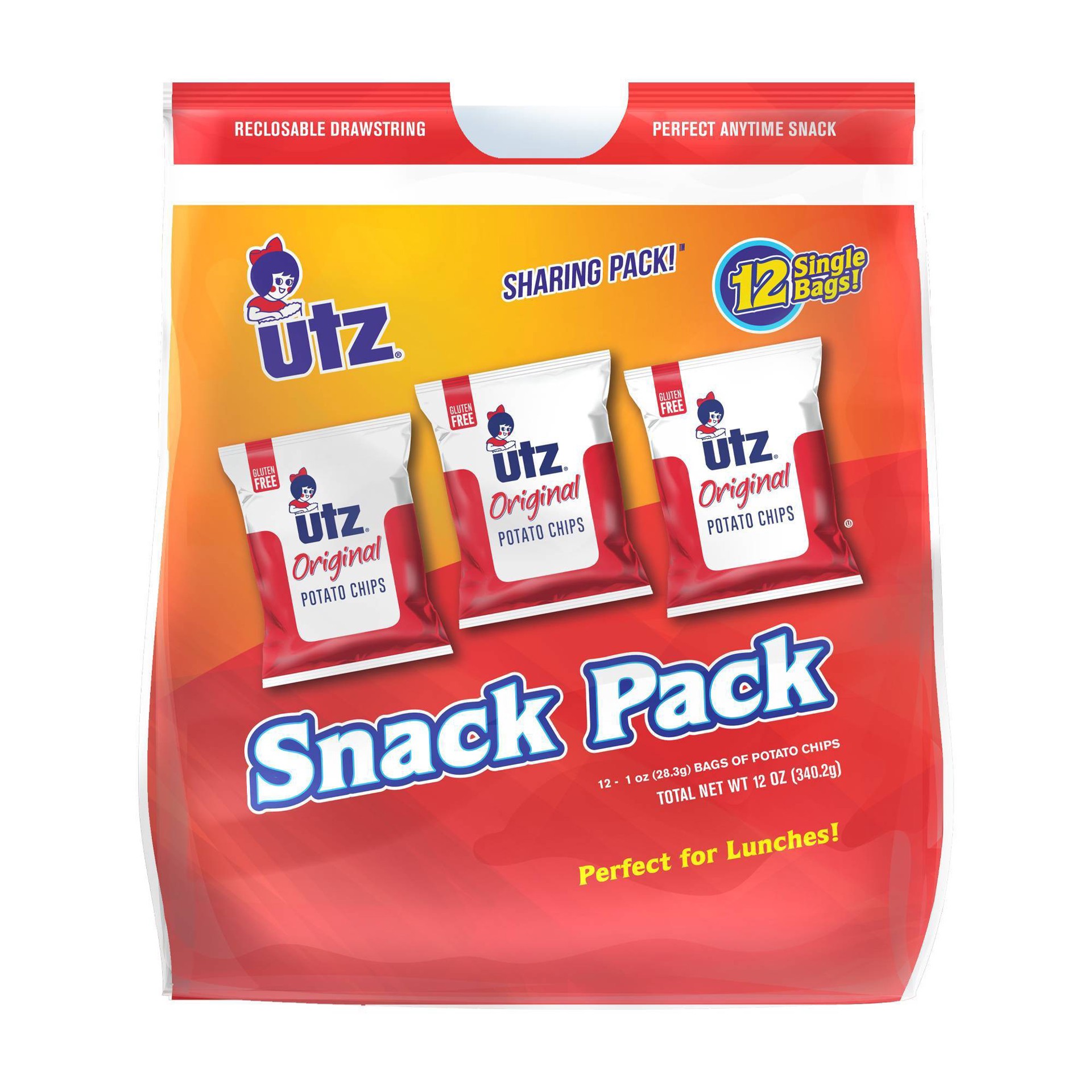 slide 1 of 3, Utz Potato Chips Snack Pack, 12 ct; 12 oz