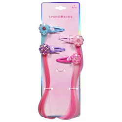Trend Zone Faux Hair Snap Clips 4 Pieces
