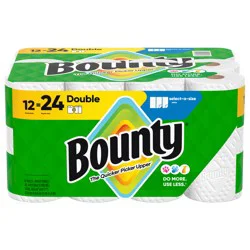 Bounty Select-A-Size White 2-Ply Double Rolls Paper Towels 12 Rolls