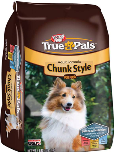 slide 1 of 1, Western Family Dog Food Dry Chunk, 4 lb