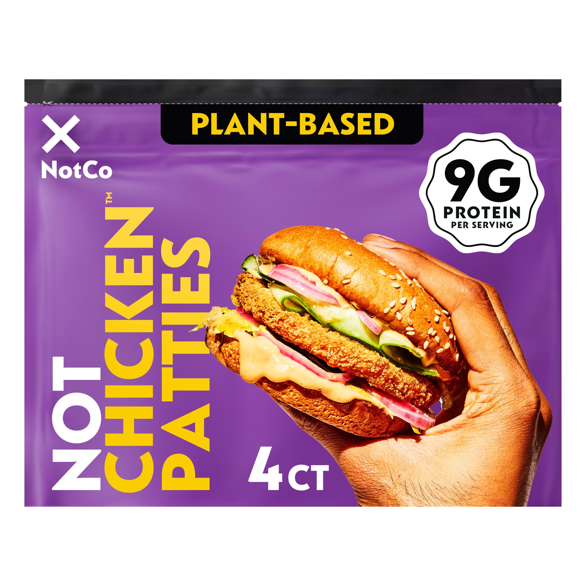 slide 1 of 13, NotCo NotChicken Frozen Plant-Based Breaded Chicken Patties, 4 ct Pouch, 12 oz