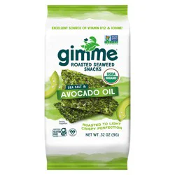 gimme Seaweed Organic Premium Roasted Seaweed Snack, Avocado & Sea Salt- 0.32 oz