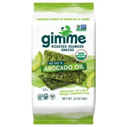 gimme Seaweed Organic Premium Roasted Seaweed Snack, Avocado & Sea Salt- 0.32 oz