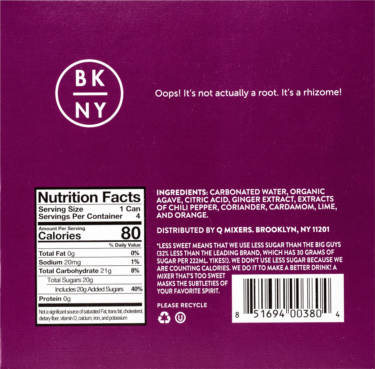 slide 2 of 8, Q Mixers Ginger Beer, Premium Cocktail Mixer Made with Real Ingredients, (Pack of 4) - 4 ct, 4 ct