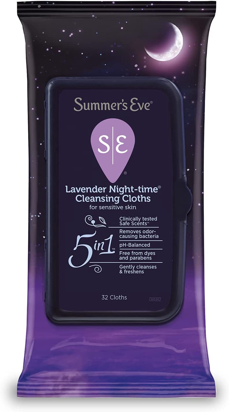 slide 1 of 4, Summer's Eve Feminine Cleansing Wipes, Lavender Night-Time, 32 Count, 32 ct