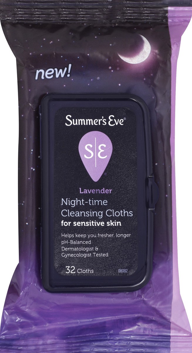 slide 3 of 4, Summer's Eve Feminine Cleansing Wipes, Lavender Night-Time, 32 Count, 32 ct