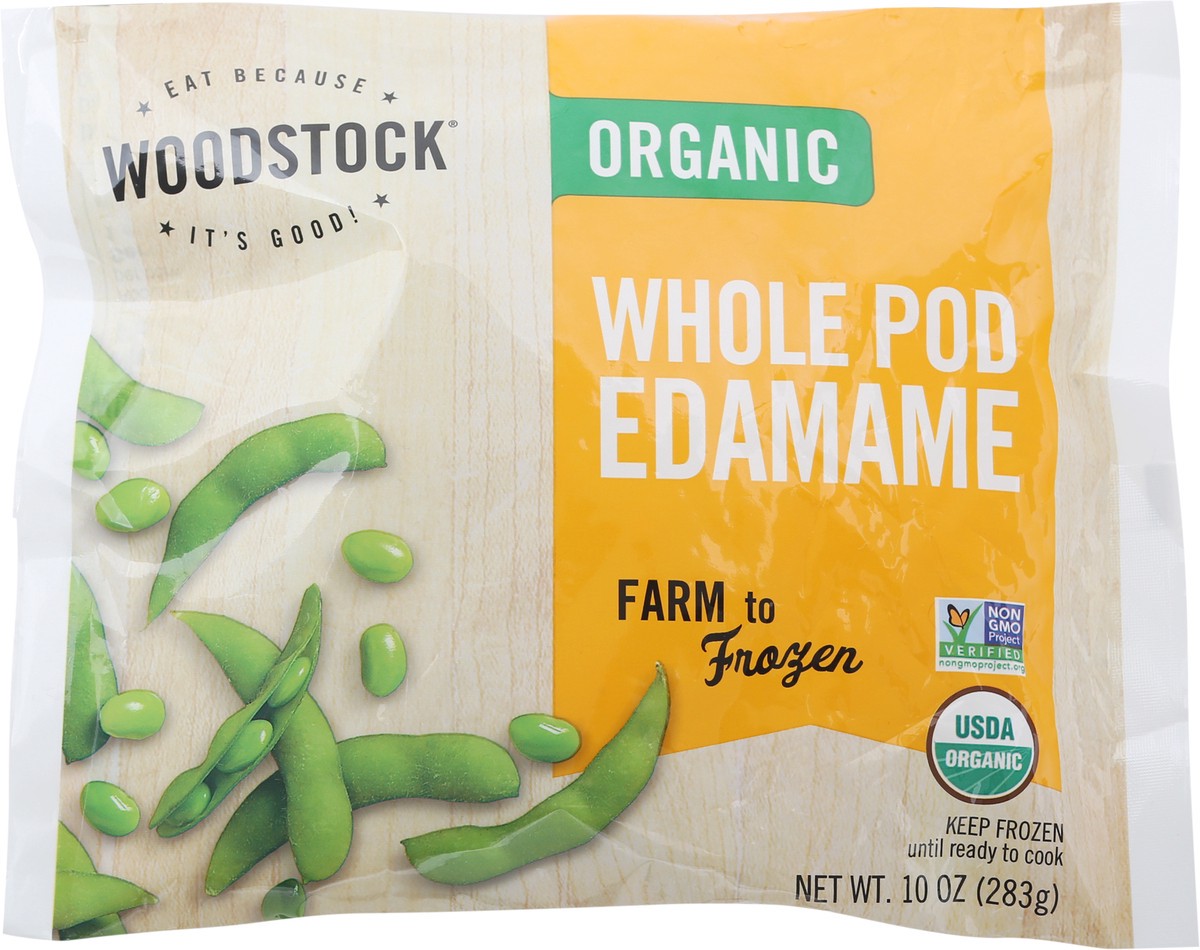 slide 2 of 13, Woodstock Whole Pod Organic Edamame 10 oz, 10 oz