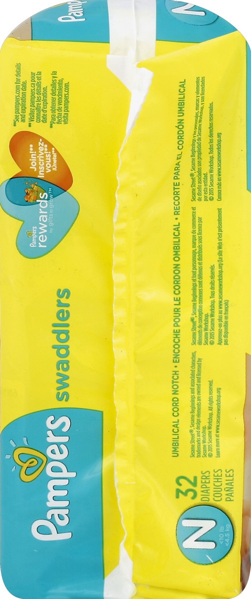slide 3 of 6, Pampers Swaddlers Diapers Jumbo Pack Size Newborn, 32 ct