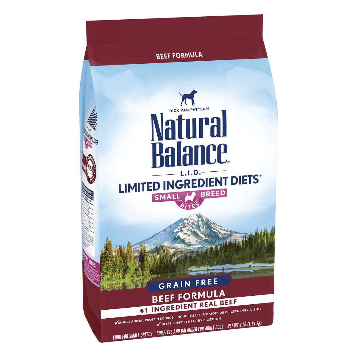 slide 8 of 8, Natural Balance L.I.D. Limited Ingredient Diets Small Breed Bites Grain Free Beef Formula Dog Food 4 lb, 4 lb