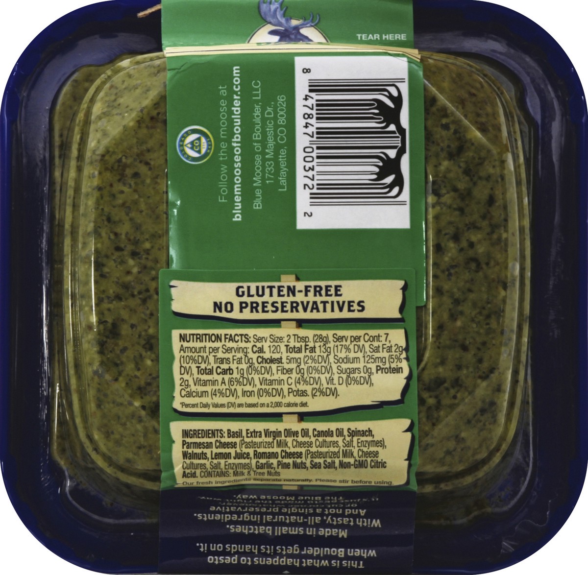 slide 4 of 6, Blue Moose of Boulder Basil Pesto Sauce, 7 oz