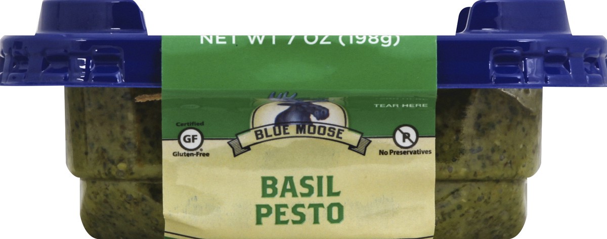 slide 5 of 6, Blue Moose of Boulder Basil Pesto Sauce, 7 oz