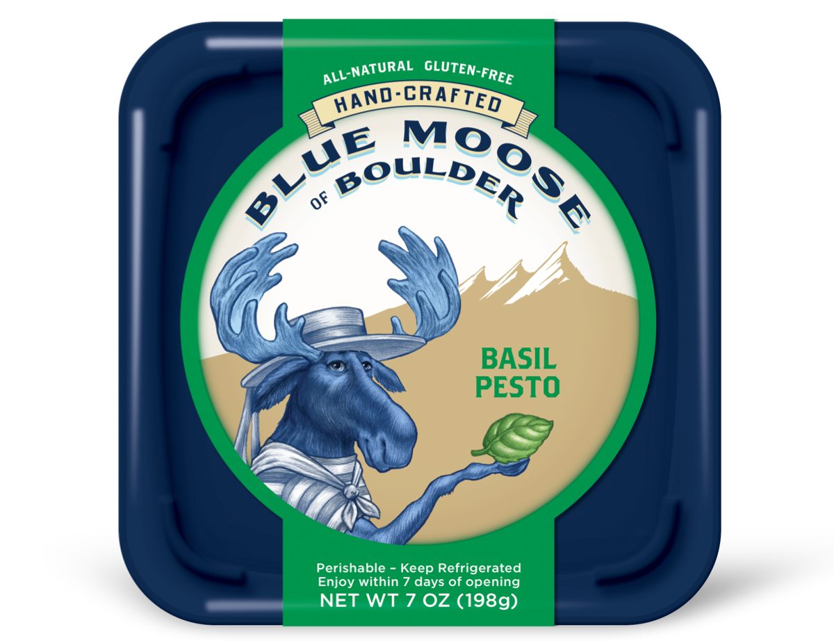 slide 1 of 1, Blue Moose of Boulder Basil Pesto Sauce, 7 oz