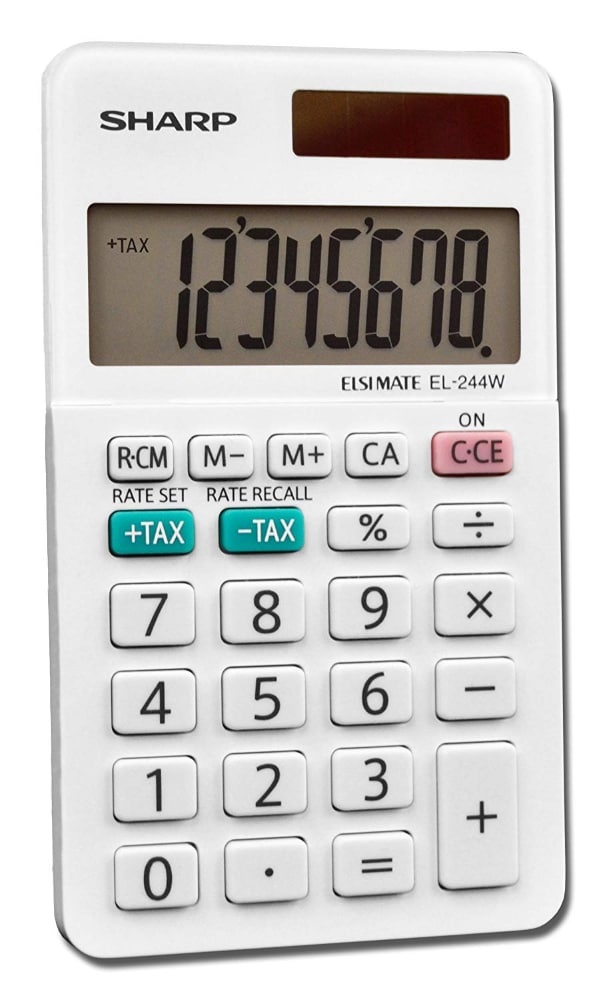 slide 1 of 1, Sharp 8-Digit Professional Pocket Calculator - White, 1 ct