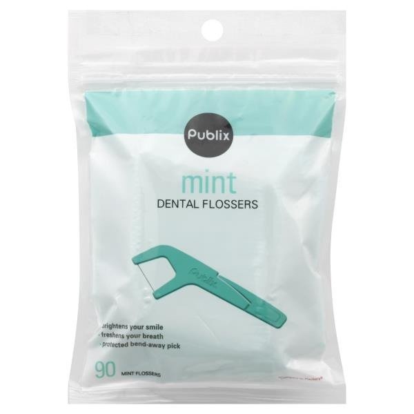 slide 1 of 1, Publix Mint Dental Flossers, 90 ct