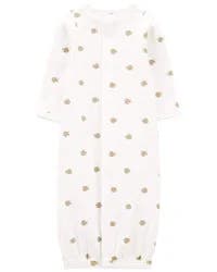 Carters Baby Preemie Snail Cotton Sleeper Gown Ivory NB