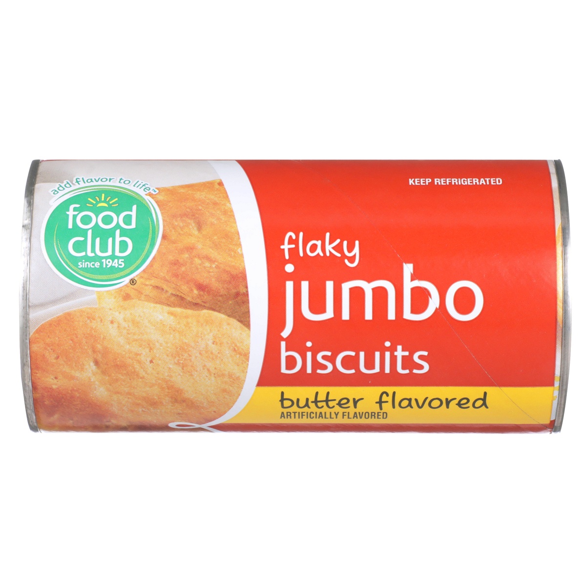 slide 1 of 1, Food Club Butter Flavored Flaky Jumbo Biscuits, 16 oz