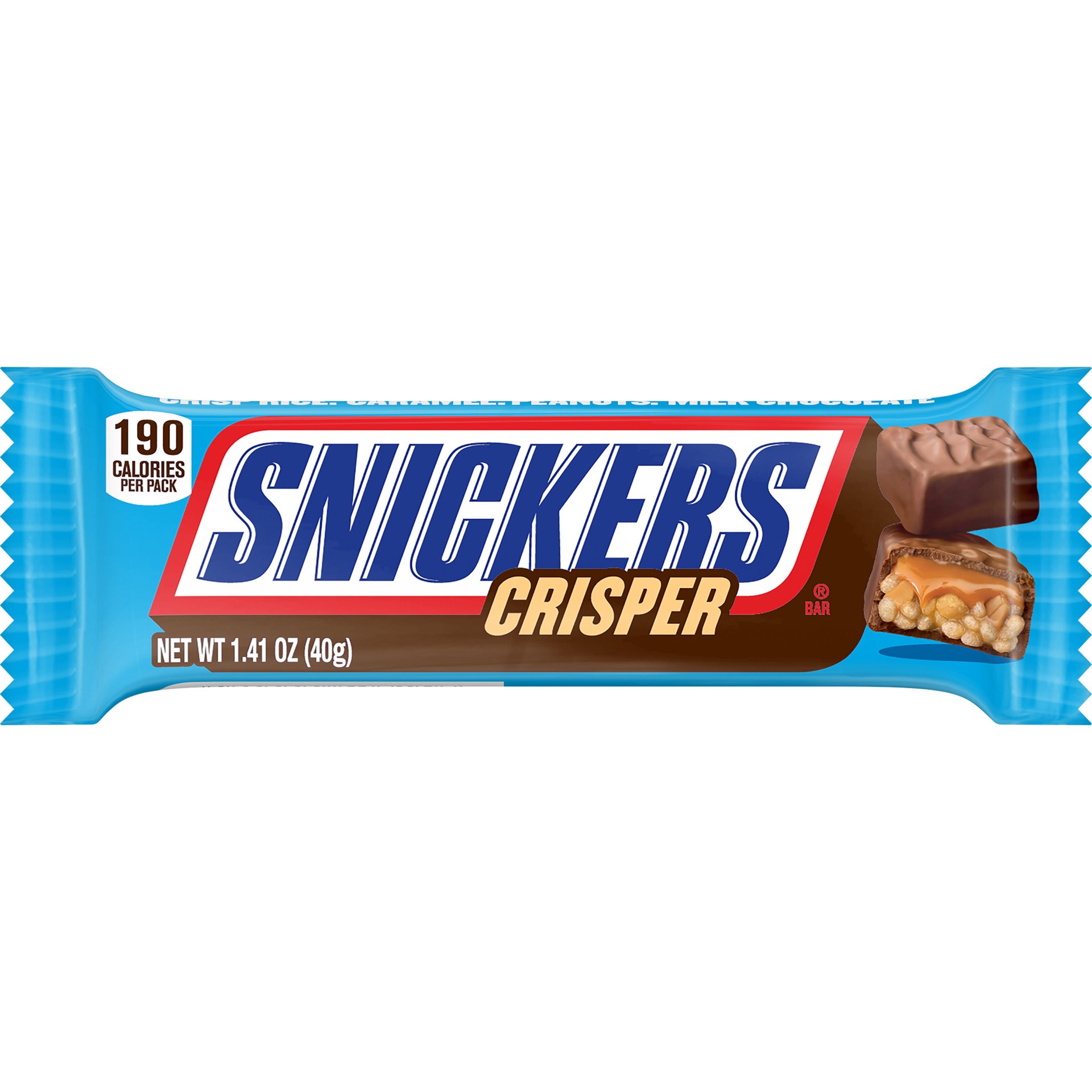 slide 1 of 6, Snickers Crisper Singles Size Candy Bar, 1.41 oz., 1.41 oz