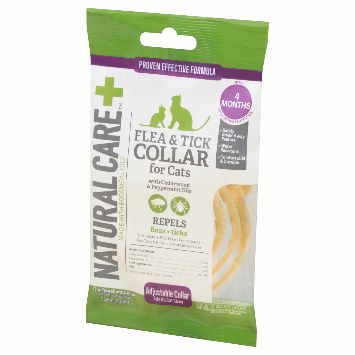slide 8 of 9, Natural Care + Flea & Tick Collar For Cat 1 ea Bag, 1 ct