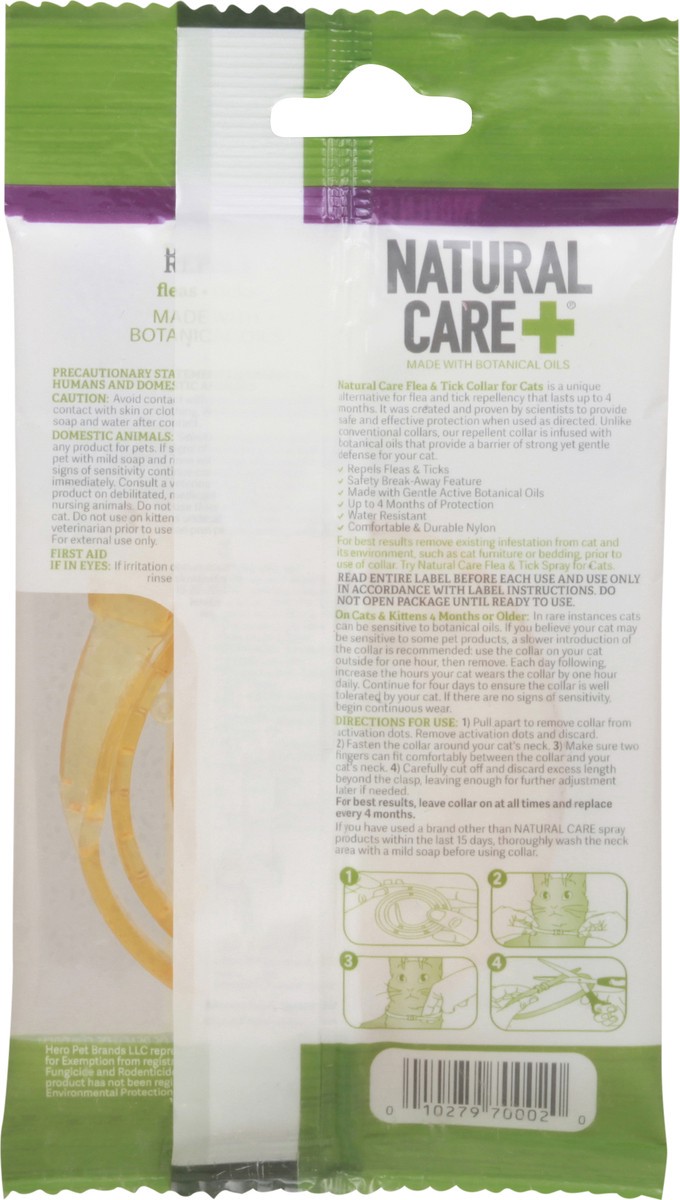 slide 7 of 9, Natural Care + Flea & Tick Collar For Cat 1 ea Bag, 1 ct