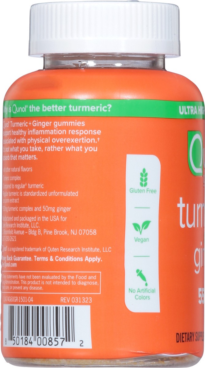 slide 7 of 15, Qunol 550 mg Rich Tangerine Flavor Turmeric + Ginger 60 Gummies, 60 ct