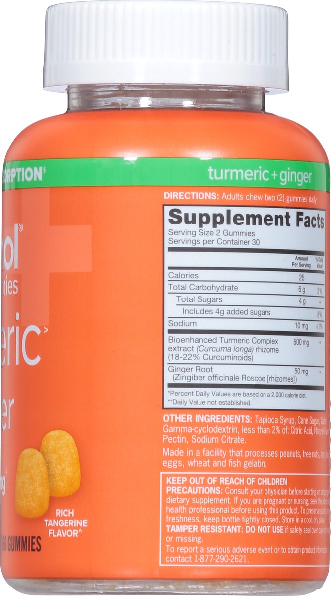 slide 15 of 15, Qunol 550 mg Rich Tangerine Flavor Turmeric + Ginger 60 Gummies, 60 ct