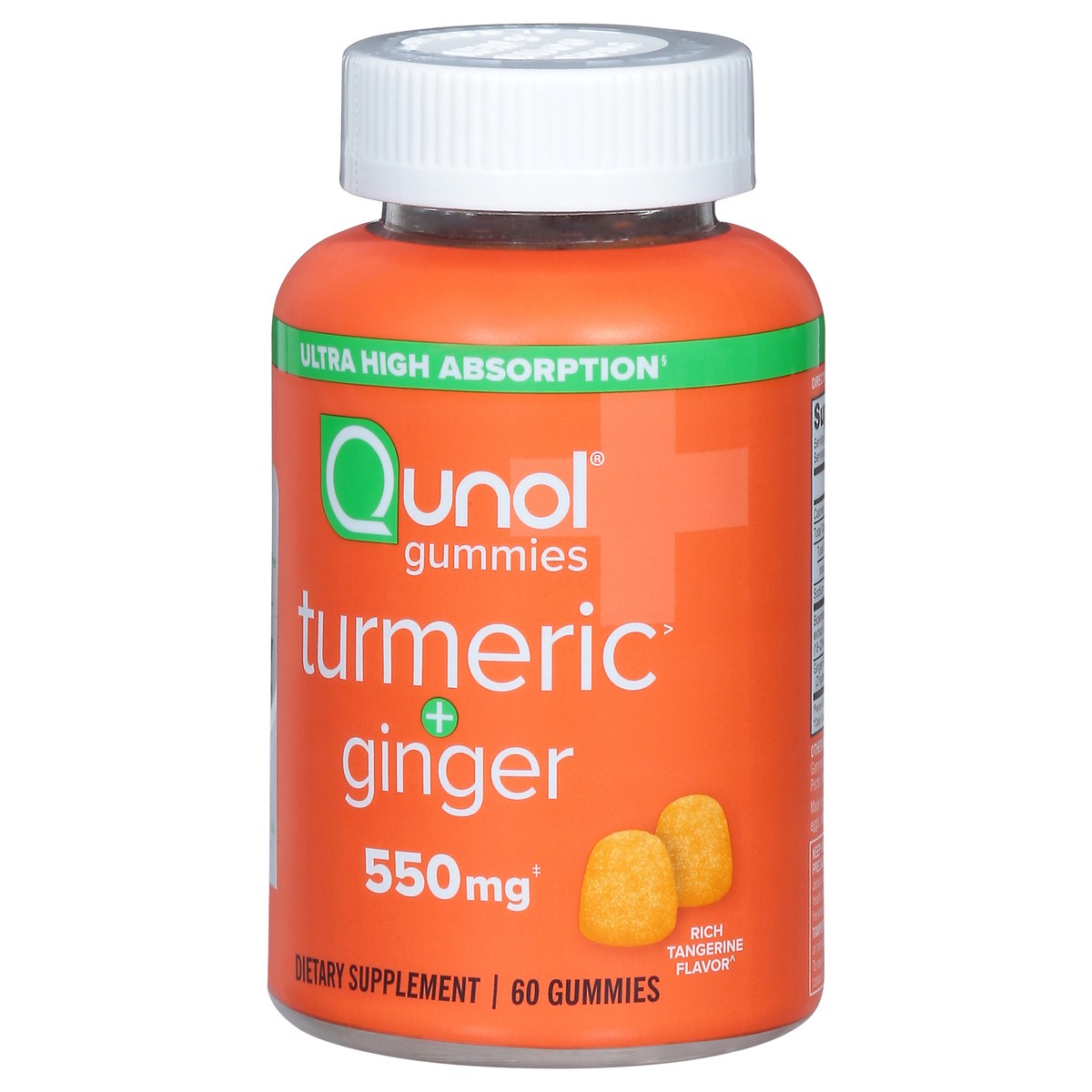 slide 11 of 15, Qunol 550 mg Rich Tangerine Flavor Turmeric + Ginger 60 Gummies, 60 ct
