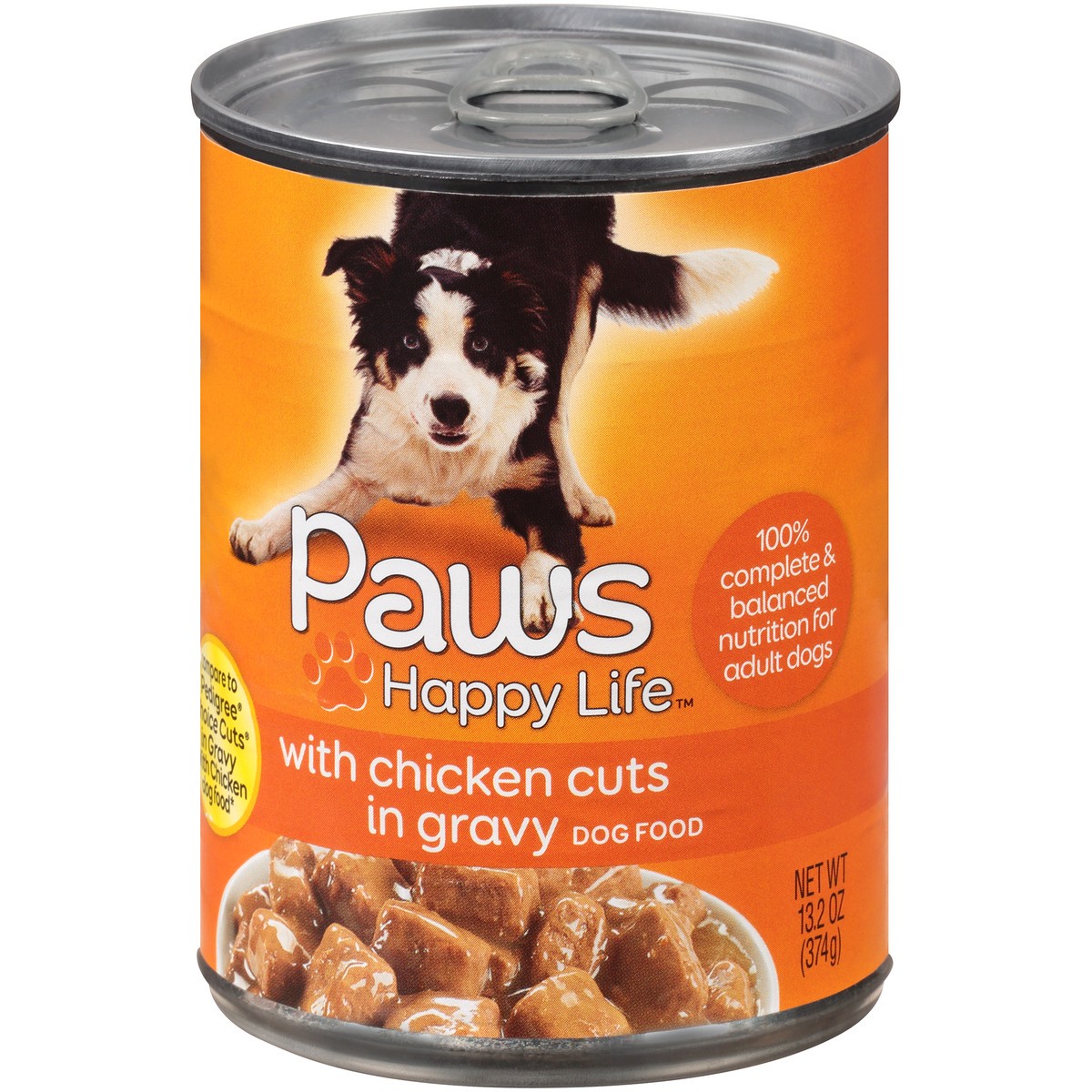 slide 3 of 9, Paws Happy Life Chicken Cuts In Gravy Dog Food, 13.2 oz