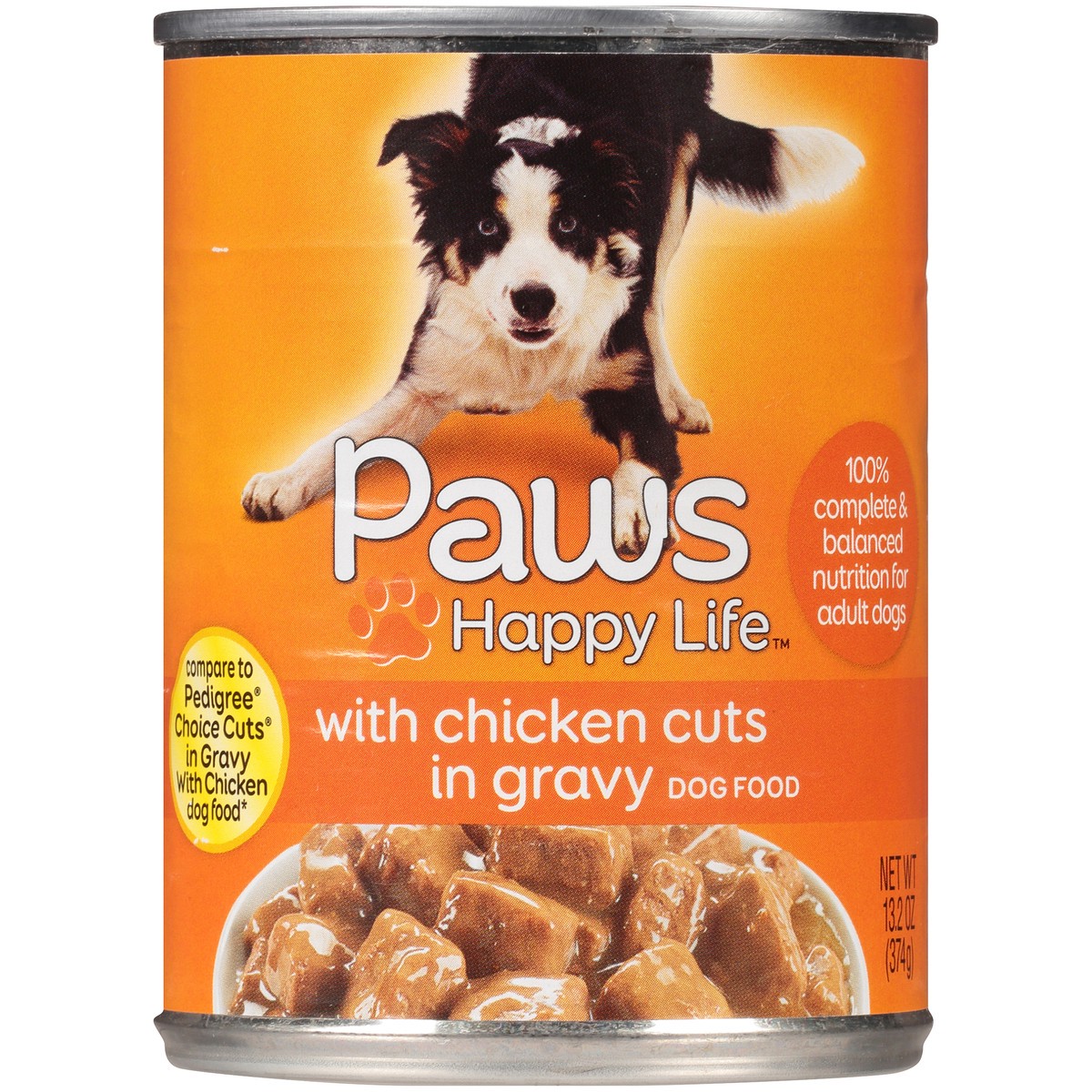 slide 9 of 9, Paws Happy Life Chicken Cuts In Gravy Dog Food, 13.2 oz