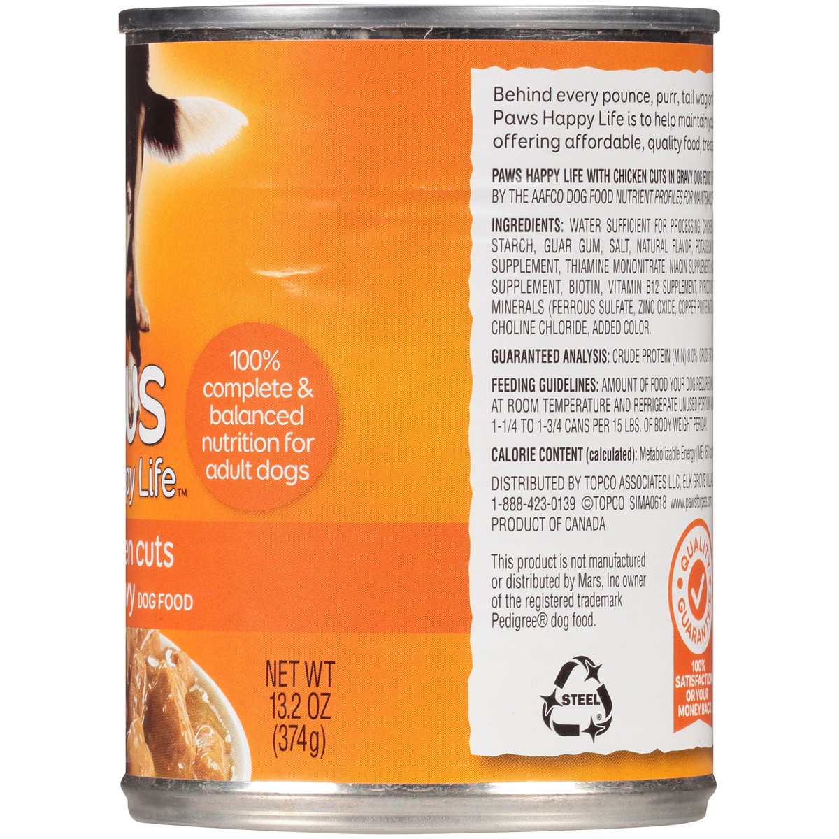 slide 6 of 9, Paws Happy Life Chicken Cuts In Gravy Dog Food, 13.2 oz