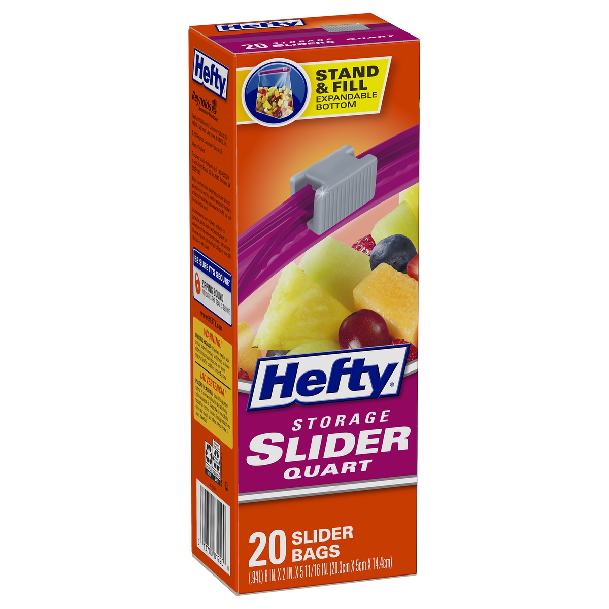 slide 2 of 9, Hefty Quart Slider Storage Bag, 20 ct