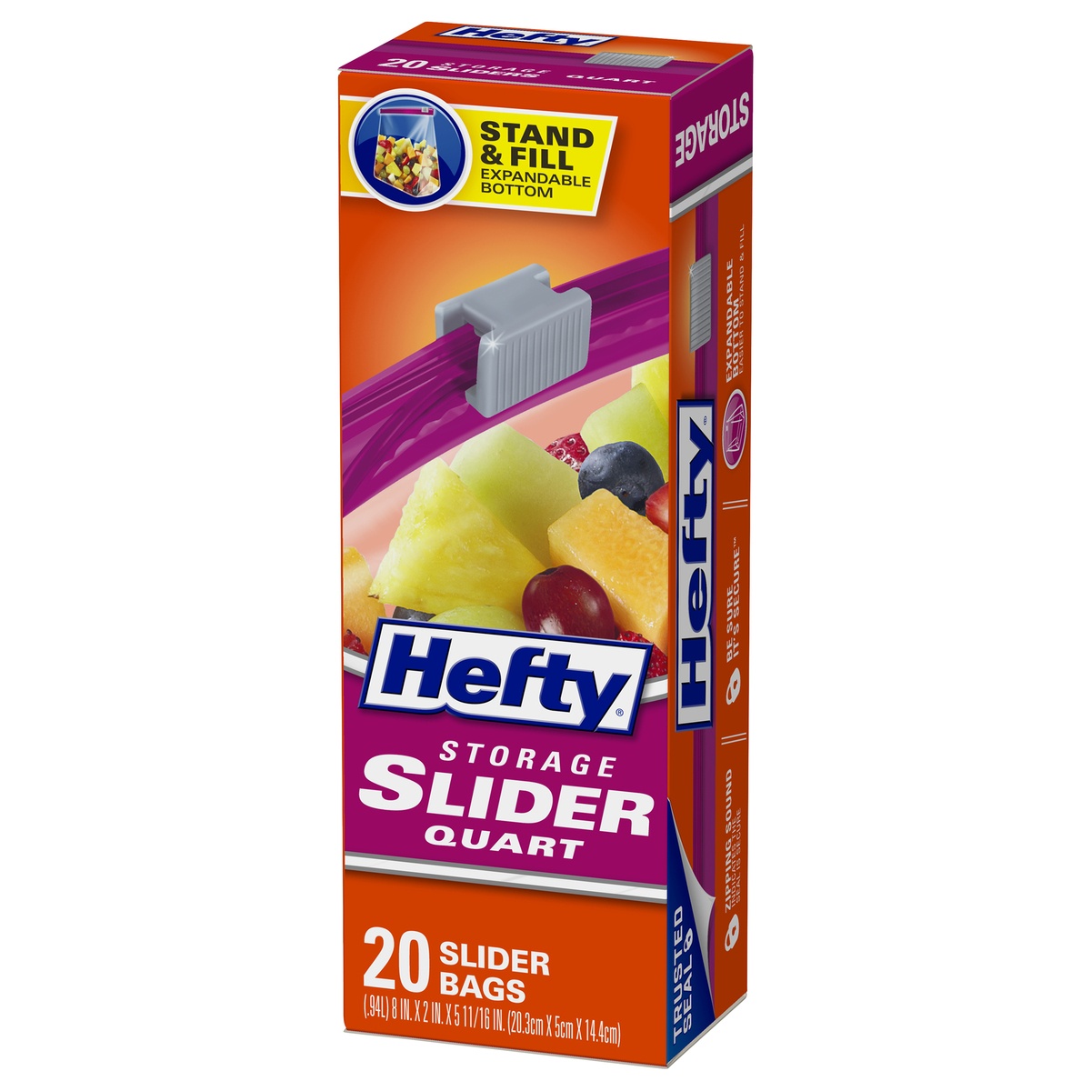 slide 3 of 9, Hefty Quart Slider Storage Bag, 20 ct