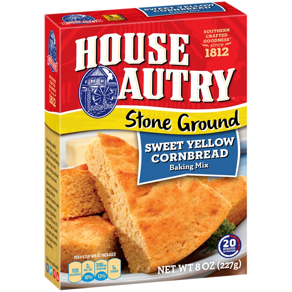 slide 1 of 1, House-Autry Stone Ground Sweet Yellow Cornbread Baking Mix, 8 oz