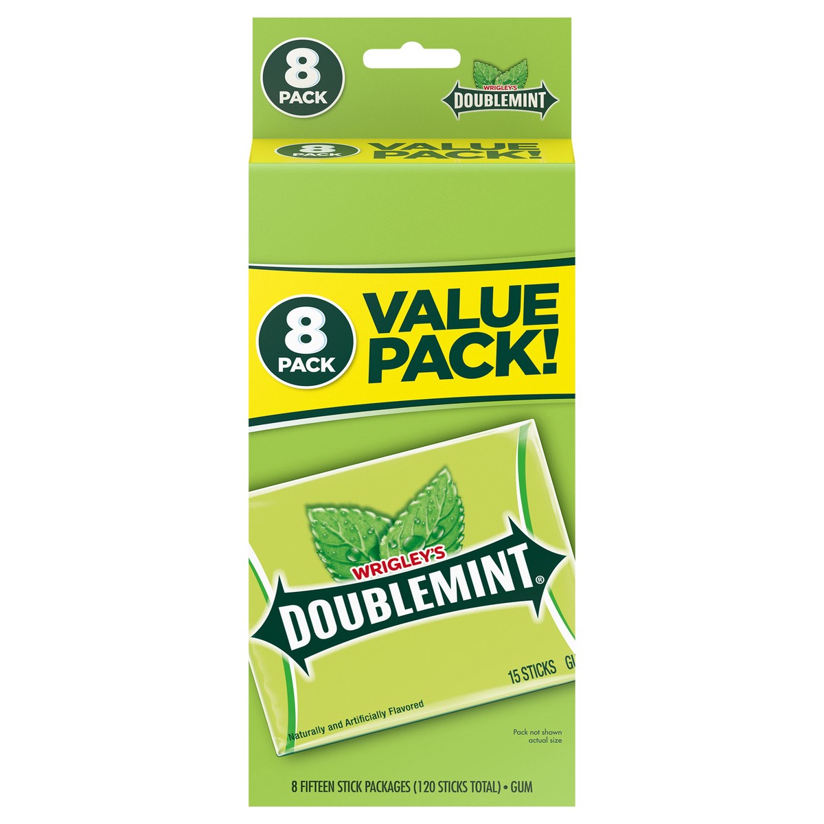 slide 1 of 8, WRIGLEY'S DOUBLEMINT Bulk Chewing Gum, Value Pack, 15 ct (8 Pack), 120 pc