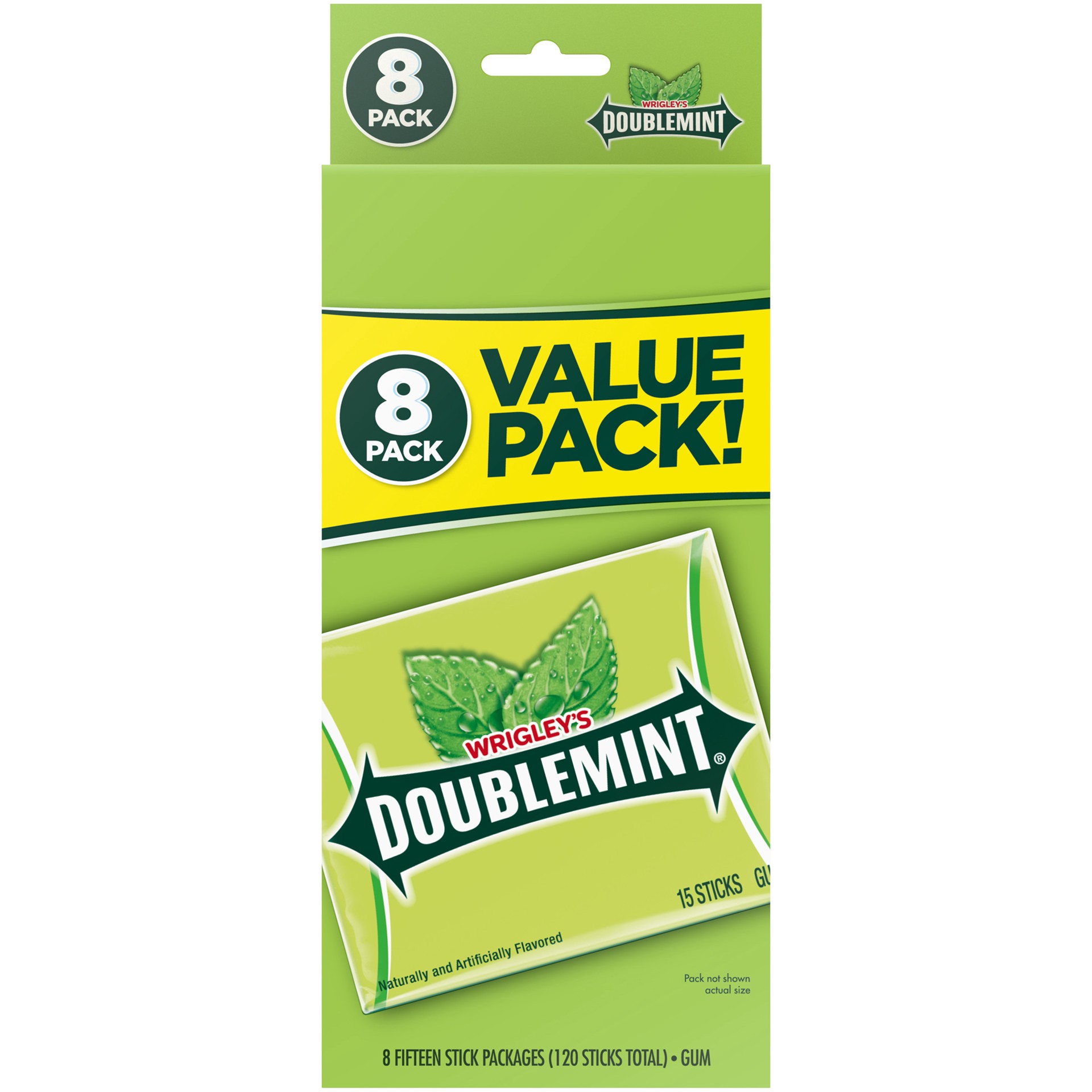 slide 1 of 8, Doublemint WRIGLEY'S DOUBLEMINT Bulk Chewing Gum, Value Pack, 15 ct (8 Pack), 120 pc