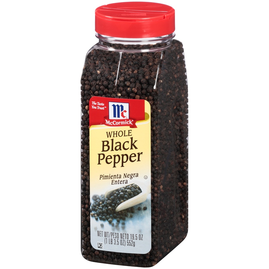 slide 3 of 6, McCormick Whole Black Pepper, 19 oz