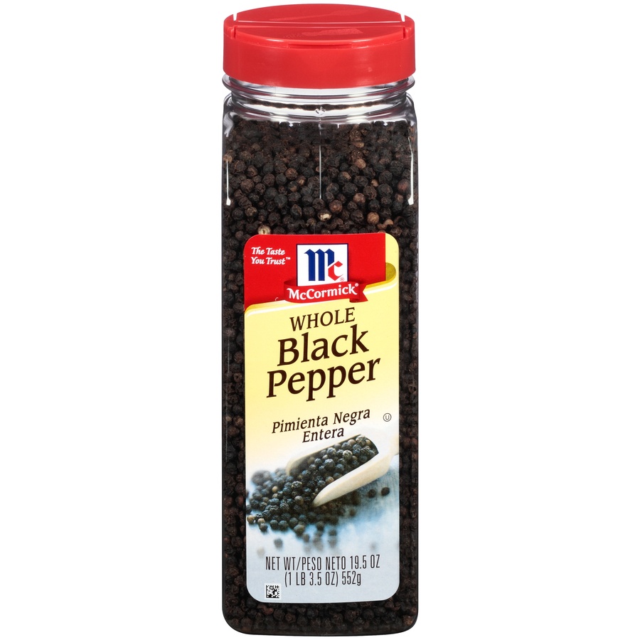 slide 1 of 6, McCormick Whole Black Pepper, 19 oz