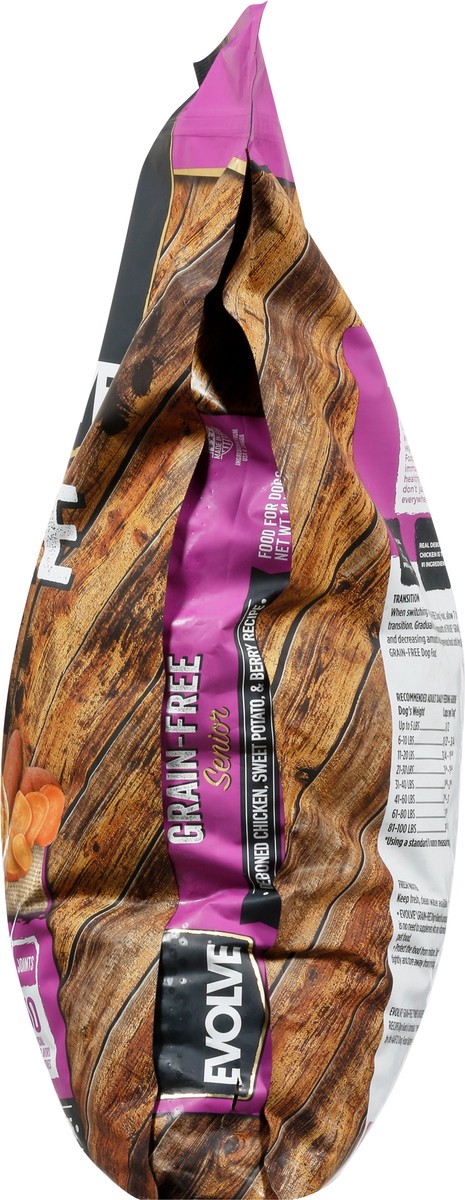 slide 7 of 12, Evolve Grain-Free Senior Deboned Chicken, Sweet Potato, & Berry Recipe Food for Dogs 14 lb, 14 lb