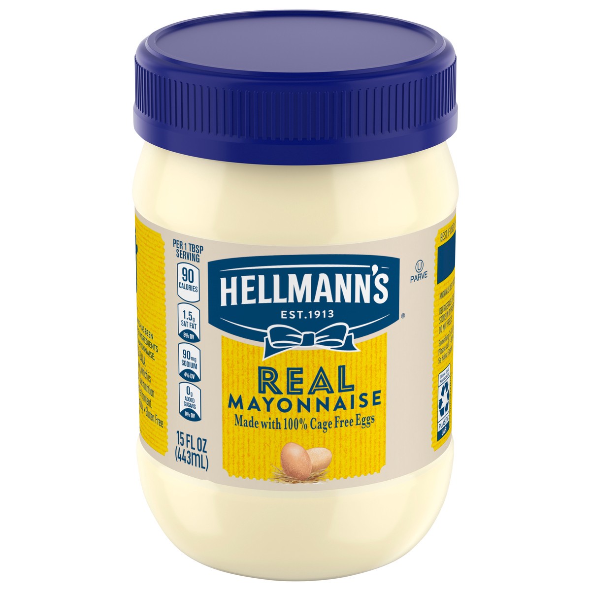 slide 1 of 12, Hellmann's Real Mayo Real Mayonnaise, 15 fl oz
