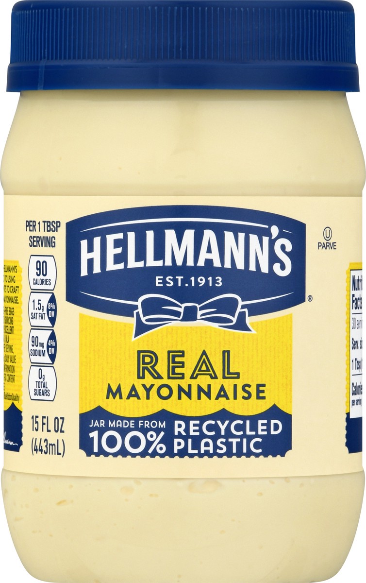 slide 9 of 12, Hellmann's Real Mayonnaise Real Mayo, 15 oz, 15 oz