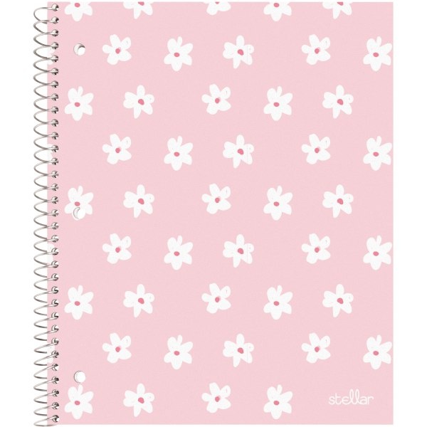 slide 1 of 1, Office Depot Brand Stellar Poly Notebook, 8-1/2'' X 11'', 1 Subject, College Ruled, 160 Pages (80 Sheets), Flowers, 80 ct